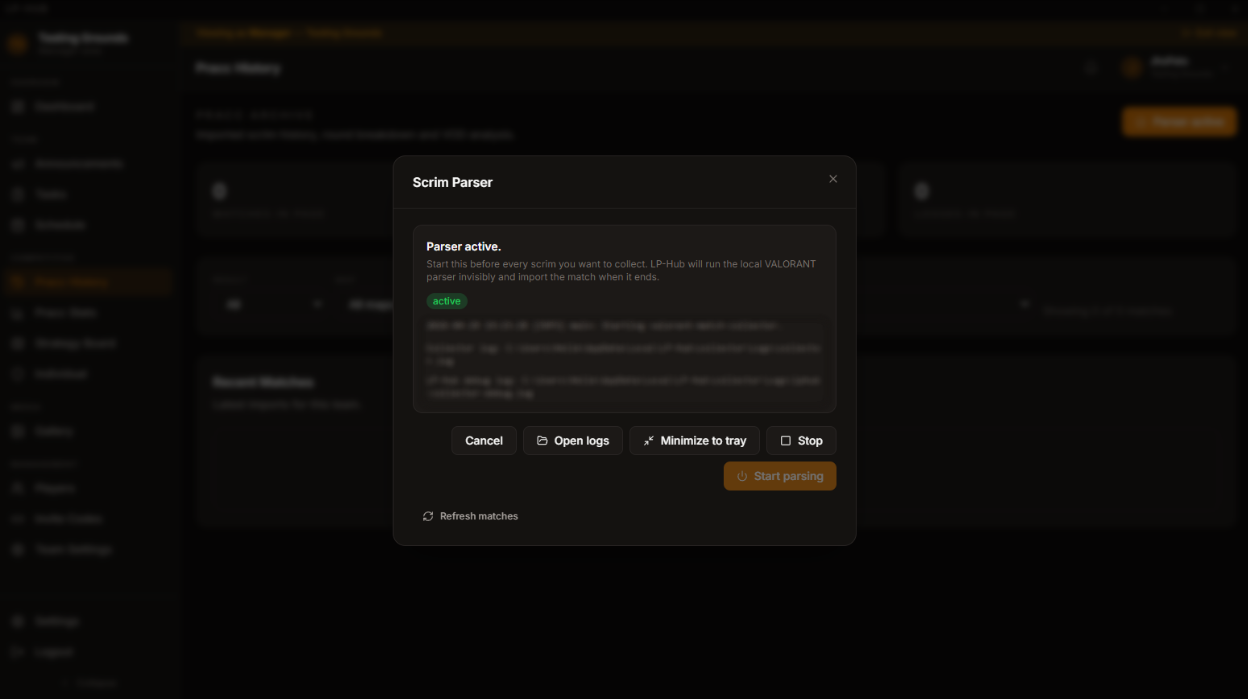 kogni parser modal mockup