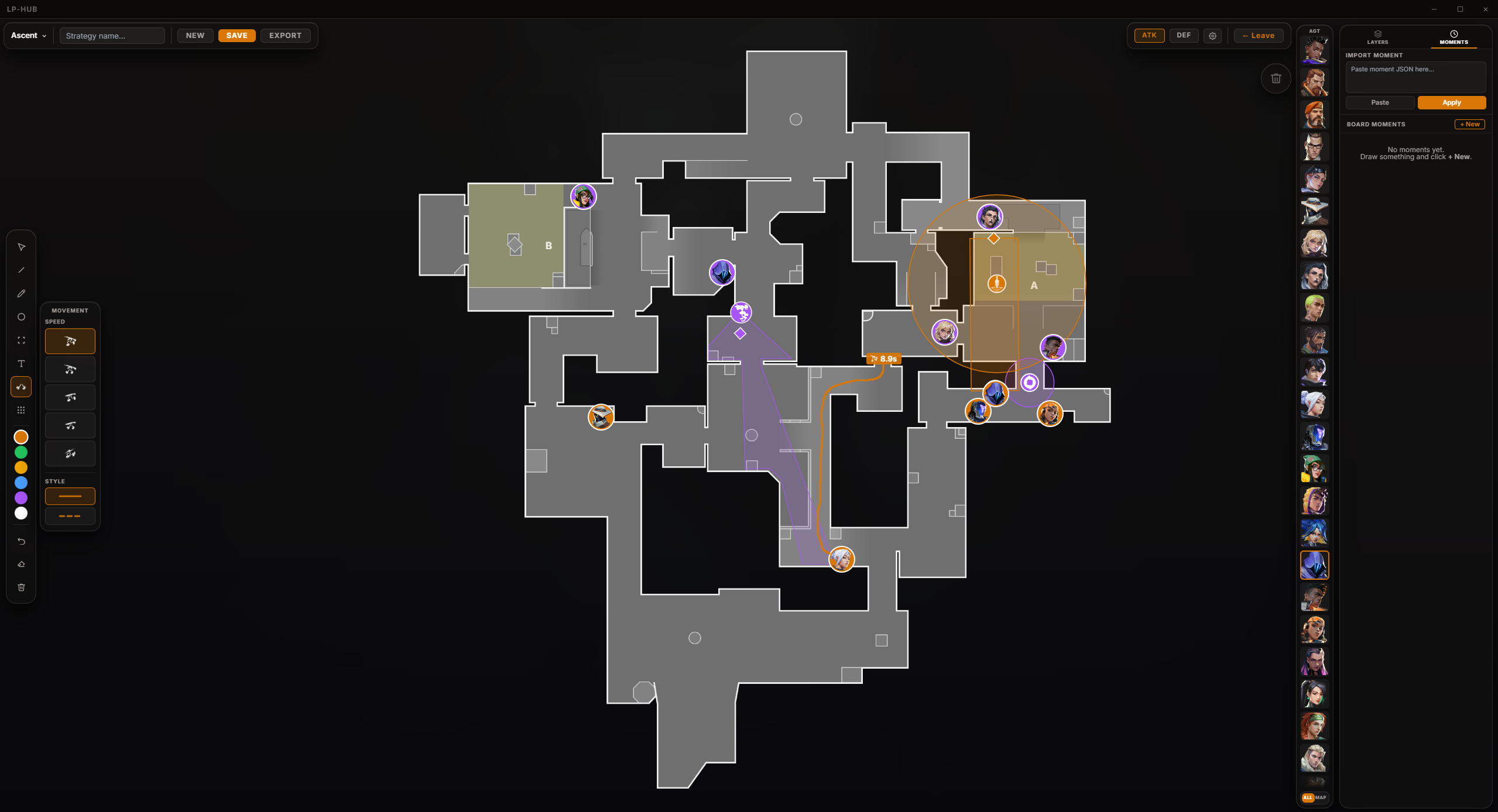 Strategy Board map planning mockup